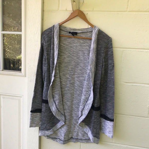 AB Studio Sweaters - AB Studio Open Front Cardigan Sweater with Lace